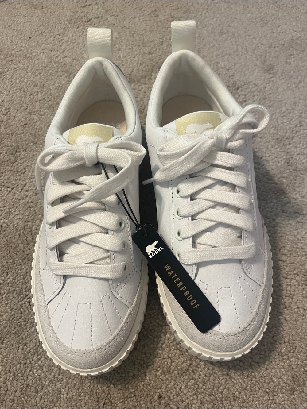 SOREL Women's ONA AVE Low Sneaker Cream/Tan Platform Lace-Up size 7 nwt - Picture 8 of 11